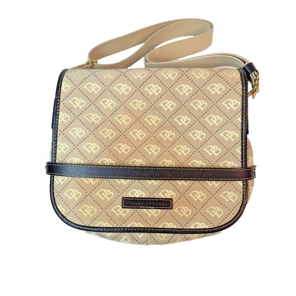 Dooney And Bourke Tan Khaki Logo Crossbody Bag Shoulder Purse Sz M Boho Cottage - Picture 3 of 8